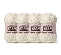 4 Packs Plush Chenille Chunky Crochet Yarn - Baby Yarn for Crocheting Soft - Velvet Yarns Knitting for Blankets Crafts - Fluffy Amigurumi Yarns 200g/262.5yds (4 White)