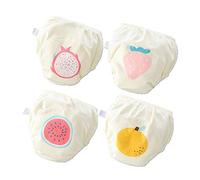 4 Packs Potty Training Pants Reusable, Morbuy Toddler Kid Boys Grils Soft Cotton Washable Anti Leakage Underwear Cute Cartoon Nappy Underpants for Unisex Babys (L: 100,A)