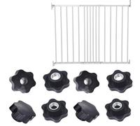 4 Packs Pressure Mounted Baby Gates Threaded Spindle Rods, Walk Thru Gates Accessory M10 x 10MM Screw Bolts Kit for Baby Gates Stair Gates Dog Gate Pet Gates (Black)