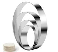 4 Packs Round Cookie Cutter Set, Stainless Steel Biscuit Cutters for Baking Circle Biscuit Cookie Cutter Geometric Cookie Cutters Shapes Molds Metal Baking Rings for Pastry,Pastry Cutters