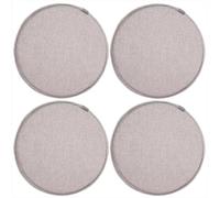 4 Packs Round Non-Slip Chair Pads, 45cm Moonlight Gray Cushions with Elastic Ties, High Resilience Sponge Dining Seat Cushions for Comfort & Style