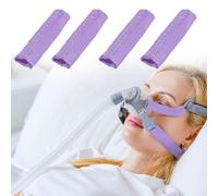 4-Packs Satin CPAP Strap Covers, CPAP Strap Comfort Pads, CPAP face Pads, CPAP Face Cushion Universal and Comfort Silky CPAP Headgear Pads for Reducing Red Marks (4, Purple)
