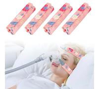 4-Packs Satin CPAP Strap Covers, CPAP Strap Comfort Pads, CPAP face Pads, CPAP Face Cushion Universal and Comfort Silky CPAP Headgear Pads for Reducing Red Marks (4, Strawberry)