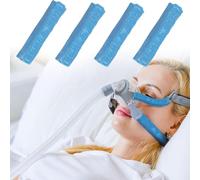 4-Packs Satin CPAP Strap Covers, CPAP Strap Comfort Pads, CPAP face Pads, CPAP Face Cushion Universal and Comfort Silky CPAP Headgear Pads for Reducing Red Marks (4, Sky Blue)