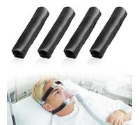 4-Packs Satin CPAP Strap Covers, CPAP Strap Comfort Pads, CPAP face Pads, CPAP Face Cushion Universal and Comfort Silky CPAP Headgear Pads for Reducing Red Marks (4, Dark Grey)