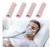 4-Packs Satin CPAP Strap Covers, CPAP Strap Pads, CPAP face Pads, CPAP Face Cushion Universal and Comfort Silky CPAP Headgear Pads for Reducing Red Marks (Pink, S)