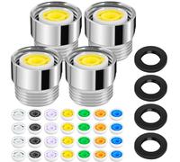 4 Packs Shower Flow Reducer Limiter Set, Shower Flow Restrictor Water Saver Tap Filter, 4pcs Shower Head & 1/2 Inch Thread Size 4, 5, 6, 7, 8, 10, 12 L/min Flow Universal Tap Aerator Replacement Parts