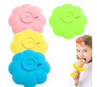 4 Packs Silicone Popsicle Holders, Ice Cream Cone and Popsicle Drip Catcher with Built-in Straw, Mess-Free Treat Holder for Parties Picnics Home (Large 4 Sticks)