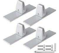 4 Packs Sneeze Guard Clamp Bracket, Sneeze Guard Shield Base for Countertop, Stick On Heavy Duty Aluminum Partition Guard Clip, Panel Support Clamp Stand for Clear Acrylic Desktop Counter Reception