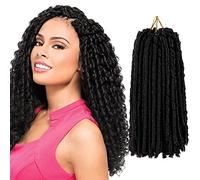 4 Packs Soft Locs Crochet Hair, Straight Faux Locs 2 Styles, Soft Dreadlock (#1B)