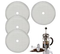 4 Packs Steel Replacement Cafetiere Filter Mesh Screen,French Press 4 Inch Coffee Filters,Stainless Reusable,for 8 Cup / 12OZ / 34 OZ / 50 ml / 1000ml Coffees and Tea Makers