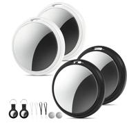 4 Packs Tracker Tags Compatible with Find My (iOS Only), Bluetooth Tracker Tags, Smart Keys Finder and Item Locator with Waterproof Case for Wallet Luggage Backpack (2Black+2White)
