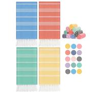 4 Packs Turkish Beach Towels Gym Towel Camping Blanket Xl Large Big Size Sandfree Sandrpoof Thin Fast Drying Packable Honeymoon Travel Essential Summer Vacation Accessories Hawaii Trip Necessities