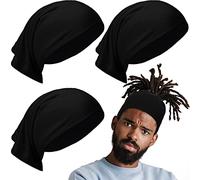 4 Packs Unisex Spandex Dreadlocks Tube Elastic Long Hair Dreads Head Wrap (Black)