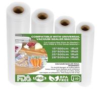 4 Packs Vacuum Sealer Rolls,15/20/25/28 * 500cm Vacuum Food Sealer Bags Reusable Storage Bags for Vaccum Food Sealer Machines,Vac Pack Bags,Vacuum Bags,BPA Free