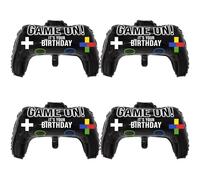 4 Packs Video Game Party Balloons, 23.6 x 15.7 Inch Game on Balloons Video Game Controller Aluminum Foil Balloon for Birthday Party and Game Party Decoration