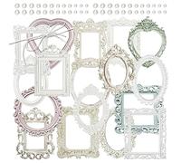 4 Packs Vintage Paper Frame Border Paperboard Photo Picture Frame Retro Scrapbooking Border Paper Mirror Frame Decorative Paper with Embossed Pattern for Journal Art and Craft Photo Wall (Comfort)