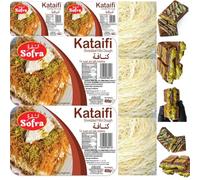 4 PACKS X [Fresh Guarantee] PUFAI SOFRA Fresh Kataifi Shredded Fillo Dough Pastry Kadaifi Threads Taze Kadayıf use to make Dubai Chocolate 400 Gr