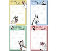 4 Pads Cute Horse Sticky Notes 4"×6", 200 Sheets Funny Animal to-Do Notepads, Horse Lover Gifts for Office & School Decor