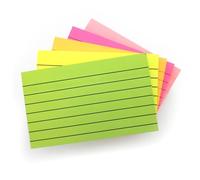4 Pads Neon (Rectangular) Lined Sticky Notes | 127 x 76 mm (5" x 3") | Neon Colours Yellow, Pink, Green, Orange Lined/Ruled | Self-Adhesive Memo Pads for Office, School and Meeting