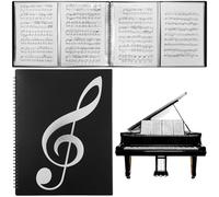 4 Page Expand Sheet Music Folder, 60 Pockets Music Binder for 8.5 x 11 Letter Size, Write Directly on Pages for Piano, Choir & Band