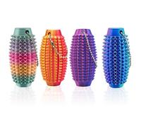 4 Pain Stimming Fidgets, Spiky Fidget Toy for Stress Relief and Focus, 3D Printed Stim Keychain, Sensory Toy for Adults and Teens, Office Use 7x3.3 cm (Blue-Green/Red-Gold/Colorful/Blue-Purple)