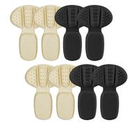 4 Pair Back of Heel Cushion Pads, Mesh Adhesive Heel Grips Inserts for Boots, Reusable Heel Guards Liners for Women Men, Shoe Too Big, Anti Blister Shoe Liners Heel Protectors (Black&Nude, 4 Pairs)