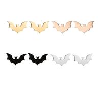 4 Pair Bat Earrings for Women Stainless Steel Flying Animal Minimalist Gothic Horror Vampire Earrings Halloween Party Gift, M, Stainless Steel, No Gemstone
