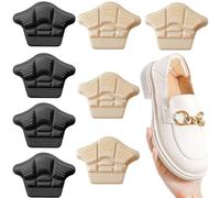 4 Pair Breathable Fabric-Covered Heel Pads for Shoes - 2-in-1 Cushion & Gap Filler (Beige/Black) Soft Sponge Padding for Loose Shoes, High Heels, Boots Anti-Blisters & Sweat Absorption The Perfect Gif