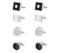 4 Pair Cufflinks for Men | Classic Cuff Links Mens for Father of The Bride Husband Boyfriend | Men's Cufflinks for Business Wedding