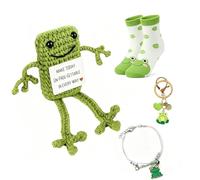 4-Pair Frog Gifts Set with Socks Keychain Bracelet and Long-Legged Frog