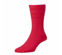 4 Pair Pack HJ91 Hall MENS SOFTOP Non Elastic Cotton Rich Socks 6-11 Red