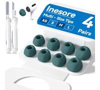 4-Pair Replacement Ear Tips for AirPods Pro 2nd/1st Generation with Portable Storage Box,Noise Reduction Holewith & Built-in dust Guard Screen,Silicone Ear Tips for Apple AirPods Pro (P-Green)