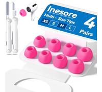 4-Pair Replacement Ear Tips for AirPods Pro 2nd/1st Generation with Portable Storage Box,Noise Reduction Holewith & Built-in dust Guard Screen,Silicone Ear Tips for Apple AirPods Pro (Rose red)