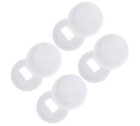 4 Pair Toilet Bowl Installation Accessories White Plastic Bolt Cap | Smooth Finish, Washer Size 3.10×3.10cm, Inner Hole 1.30×0.75cm, Screw Covers White