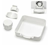 4-Pair Washing Machine Drain Tray Set Includes Washer Drain Pan, Universal and Deflectors, and Nut for Water Collection and Floor Protection