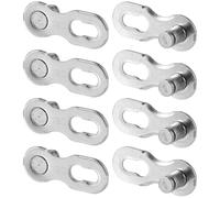4 Pairs 12 Speed Chain Link Connector, Reusable Quick Release Bike Chain for 12 Speed Chains, Bike Chain Link Suitable for Mountain and Road Bikes, Silver Steel