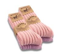 4 Pairs Alpaca Socks Men Women Wool Socks Warm Winter Socks, Pink Purple, 35-38
