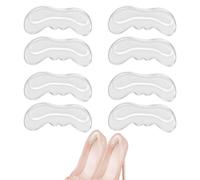 4 Pairs Anti-Slip Heel Grips,Silicone Heel Protectors,Gel Heel Liners Soft High Heel Comfort Pads,Self-Adhesive Back of Heel Cushion Inserts for Stop Heel Pain Blisters(Transparent)