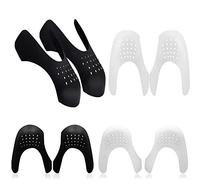 4 Pairs Anti-Wrinkle Shoes Creases Protector Toe Box Decreaser, Prevent Sneaker Shoes Crease Indentation Men's 7-12/ Women's 5-8(Black & White)