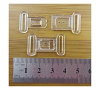 4 Pairs Bikini Clips Hook & SNAP Clasps FITS 12MM Strap Bra Fastener Swimwear (Clear H2939)