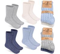 4 Pairs Boys Girls Knit Socks Warm Outdoor Socks with Sheep Wool Kids 1-8 Years