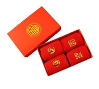 4 Pairs Chinese New Year Red Crew Socks Men Women Spring Festival Lucky Zodiac Birth, Gift for Your Zodiac Year of the Dragon to Ward Off Evil and Bring Good Luck, Red, One size