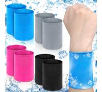 4 Pairs Cooling Wristbands Athletic Exercise Breathable Wrist Sweatband Sweat Ice Absorbing Wristbands for Outdoor Sports Favors Yoga Golf Gym Camping Running Tennis