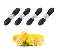4 Pairs Corn on The Cob Forks Stainless Steel Skewers with Silicone Handle for BBQ Parties Picnics and Camping Durable and Easy to Use Design