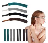 4 Pairs Eyeglass Ear Cushions, Glasses Arm Sleeve 4 Colours, Elastic Anti-Slip Glasses Ear Grip, Behind The Ear Eyewear Retainer, Non-Slip Glasses Ear Cushion Pads for Sunglasses Eyeglasses