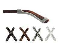 4 Pairs Eyeglasses Temple Tips Sleeve Retainer, Soft Silicone Anti-Slip Elastic Comfort Glasses Retainers, for Spectacle Sunglasses Reading Glasses Eyewear (Random Color) (Black,Clear,Grey,Brown)