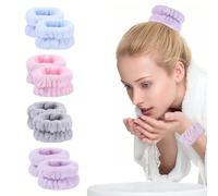 4 Pairs Face Wash Wristbands, Elastic Spa Wrist, Elastic Soft Wristbands for Face Washing, Makeup Bracelets, for Face Wash for Spa Yoga Make-up