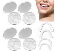 4 Pairs False Teeth Set, Snap on Veneers Teeth, Dentures False Teeth Clip in Veneers Teeth, Suitable Daily Use Smiling Confidence Speech Enhancement Eating Comfort