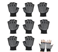 4 Pairs Fingerless Gloves for Men with Grip, Yoga Gloves Non Slip Womens, Womens Grip Gloves, For Construction Work, Outdoor Sports Activities, No-Slip & UV Protection(Black)